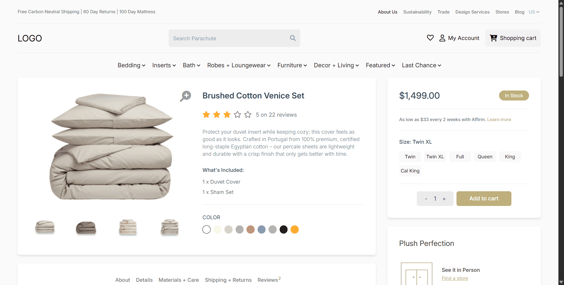 E-commerce Single Page Showcase